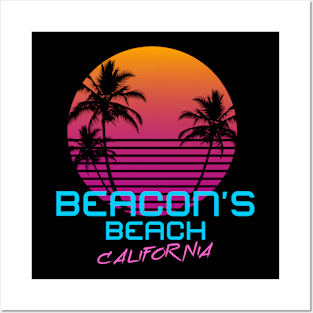 Beacon's Beach California Retro 80's Posters and Art